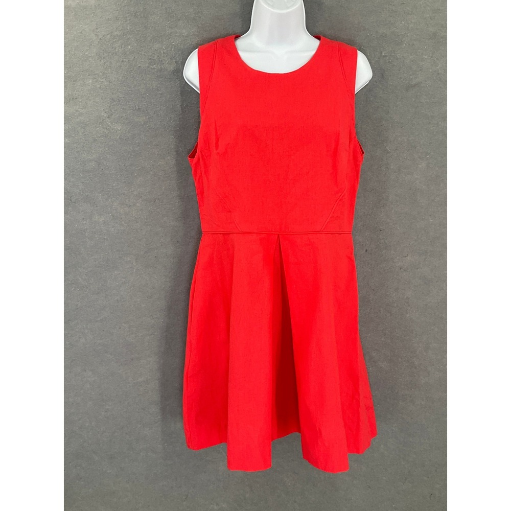 GAP Dress Womens Sz 10 Red Sleeveless‎ Pleated Fit Flare Party Event Date Night